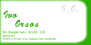 ivo orsos business card